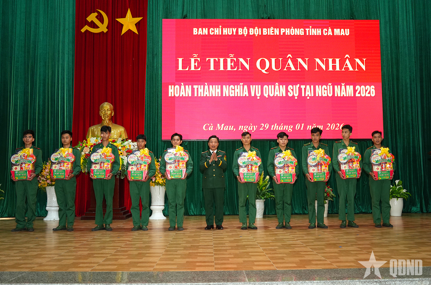 Bộ đội Biên phòng tỉnh Cà Mau tiễn quân nhân hoàn thành nghĩa vụ quân sự 2026